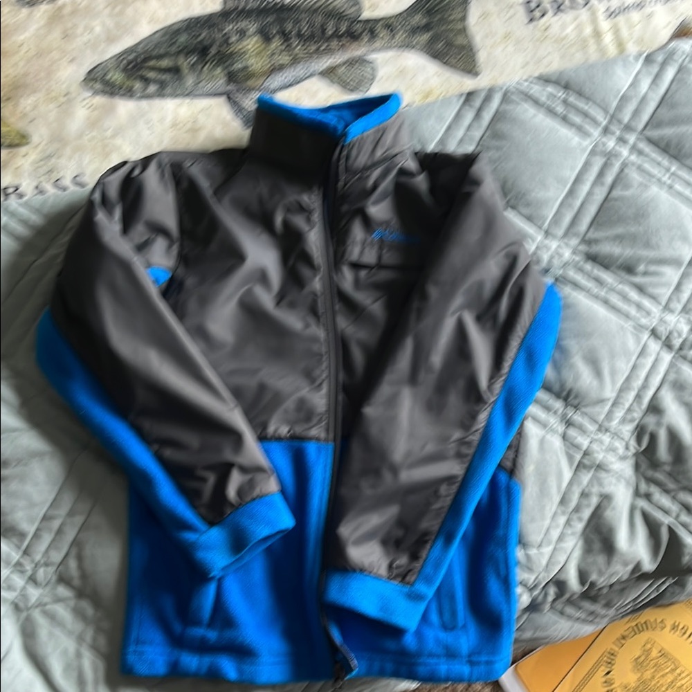 Columbia Blue and Gray fleece coat